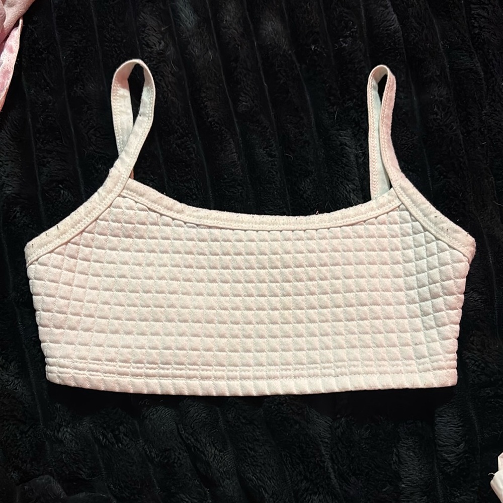 White Quilted Crop Top